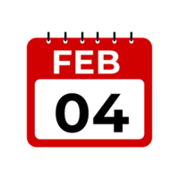 february 4 calendar reminder. 4 february daily calendar icon template png
