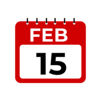 februari 15 kalender herinnering. 15 februari dagelijks kalender icoon sjabloon png