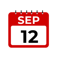 September 12 calendar reminder. September 12 daily calendar icon template. png