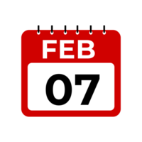 Februar 7 Kalender Erinnerung. 7 Februar Täglich Kalender Symbol Vorlage png