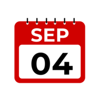 September 4 Kalender Erinnerung. September 4 Täglich Kalender Symbol Vorlage. png