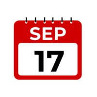 september 17 kalender påminnelse. september 17 dagligen kalender ikon mall. png