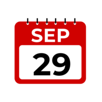 september 29 kalender herinnering. september 29 dagelijks kalender icoon sjabloon. png