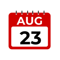 agosto 23 calendario recordatorio. agosto 23 diario calendario icono modelo. png