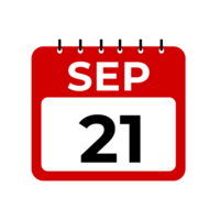 September 21 Kalender Erinnerung. September 21 Täglich Kalender Symbol Vorlage. png