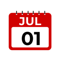 juli 1 kalender herinnering. juli 1 dagelijks kalender icoon sjabloon. png