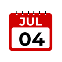 july 4 calendar reminder. july 4 daily calendar icon template. png