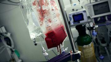 Blood Bag Donation Centre, Transfusion Concept, Lifesaving Hospital Procedure, Medical Supply in Emergency Situation photo