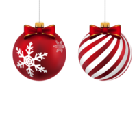 AI generated glossy christmas ball hanging ornament Merry Christmas and New Year  Generative Ai png