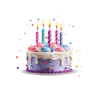 cartone animato 3d compleanno torta compleanno torta contento compleanno ai generato png