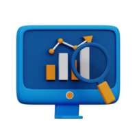 Computer analytics 3d icon png