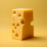 One piece of cheese minimalism. High quality. AI Generative photo