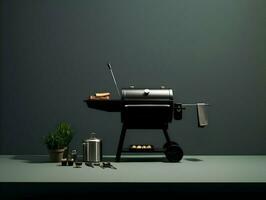 Barbecue with soses minimalism. High quality. AI Generative photo