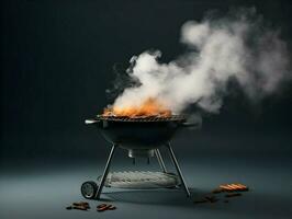 Barbecue with smoke minimalism. High quality. AI Generative photo