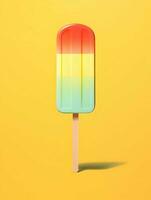 An ice cream on a stick minimalism bright colors. High-resolution. AI Generative photo