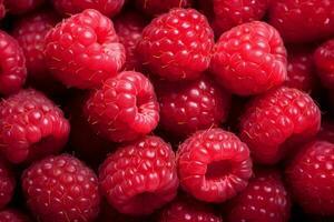 Raspberry background. High-resolution. AI Generative photo