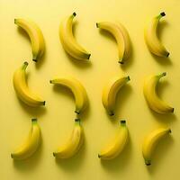 Bananas lined in square minimalism. High quality. AI Generative photo