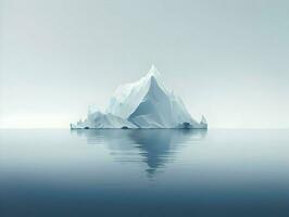 Iceberg in ocean minimalism. High quality. AI Generative photo