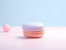 Pink and purple macaroon minimalism. High-resolution. AI Generative photo