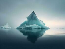 Iceberg in ocean minimalism. High quality. AI Generative photo