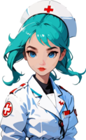 AI generated Medic Girl Cartoon Clipart png