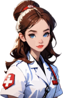 AI generated Medic Girl Cartoon Character png