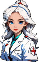 AI generated Medic Girl Cartoon Character Design png