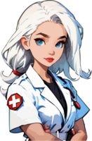 AI generated Medic Girl Cartoon PNG Image