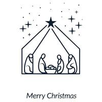 AI generated black minimalist or Christmas nativity scene on a white background photo