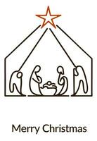 AI generated black minimalist or Christmas nativity scene on a white background photo