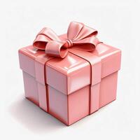 A red gift box with a bow on it generated with AI photo