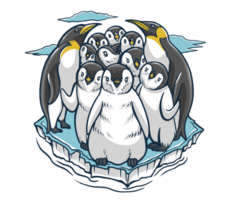 cute penguin family png