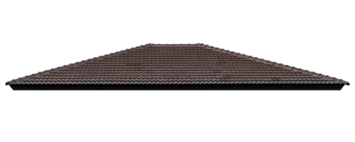 Mockup hip roof brown tile pattern png