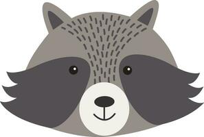 animal face raccoon vector