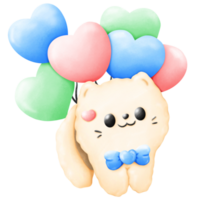 chat flottant avec des ballons png