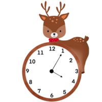 Cartoon animal clock, teaching materials png