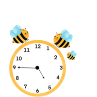 Cartoon animal clock, teaching materials png