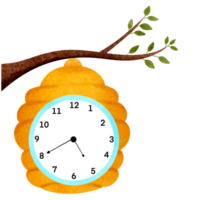 Cartoon animal clock, teaching materials png