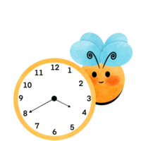 Cartoon animal clock, teaching materials png
