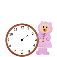 Cartoon animal clock, teaching materials png