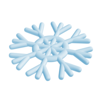 3d illustration of Christmas blue icon snowflake isolated. glossy surface. Happy New Year Decoration Holiday element for web design, greeting card png