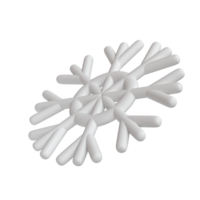 3d illustration of Christmas white icon snowflake isolated. glossy surface. Happy New Year Decoration Holiday element for web design, greeting card png