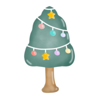 Cute cartoon pastel doodle hand draw Christmas tree png