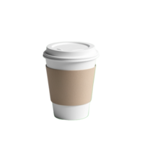 attrapp kaffe papper kopp på de tabell, 3d framställa isolerat transparent bakgrund. ai generativ png