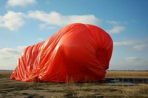 Air balloon deflated. Generate Ai photo