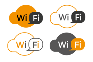 Orange und grau W-lan Symbol. Illustration png