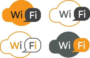 Orange and gray wifi vector icon. Illustration on isolated white background