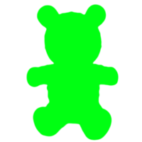 verde Urso de pelúcia Urso em transparente fundo. png