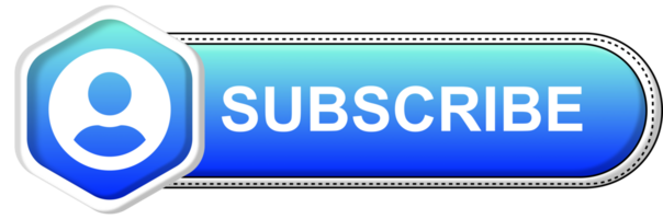 Subscribe Channel Text with icon comic style with transparent background. png file PRO PNG