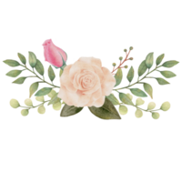 Watercolor Wreath Rose and Greenery Leaf png